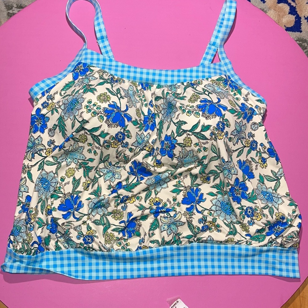 Lands' End UPF 50 Blouson Tankini Top Size 22W